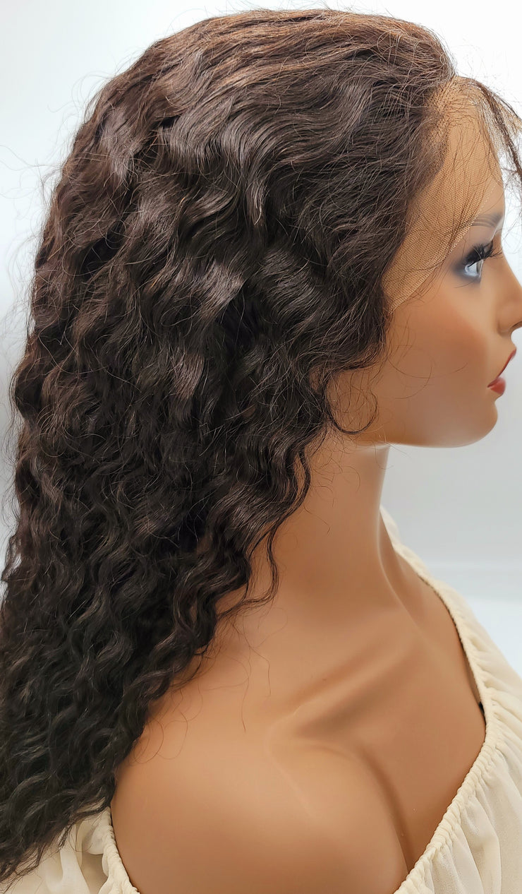 Water wave swiss lace front wig